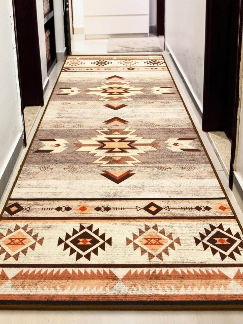 BENRON Western Hallway Runner Rug 2x6, Long Runners for Kitchen, Warm Beige